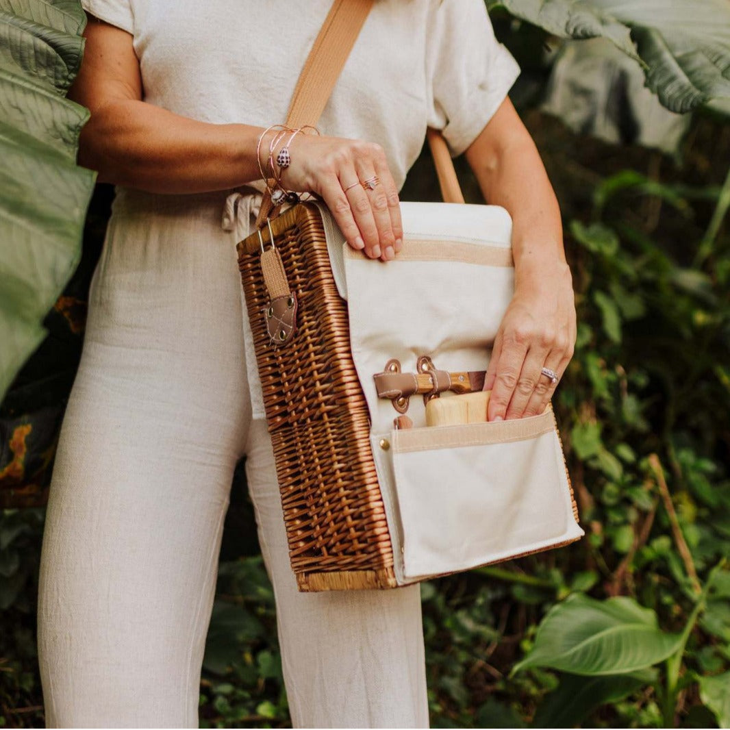 Damen Eleganter Picknickkorb mit praktischen Fächern Karnz