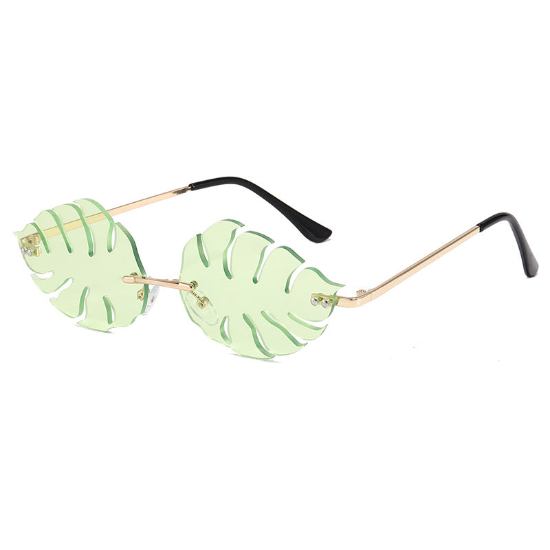 Damen modische Sonnenbrille mit markantem Blattdesign Karnz