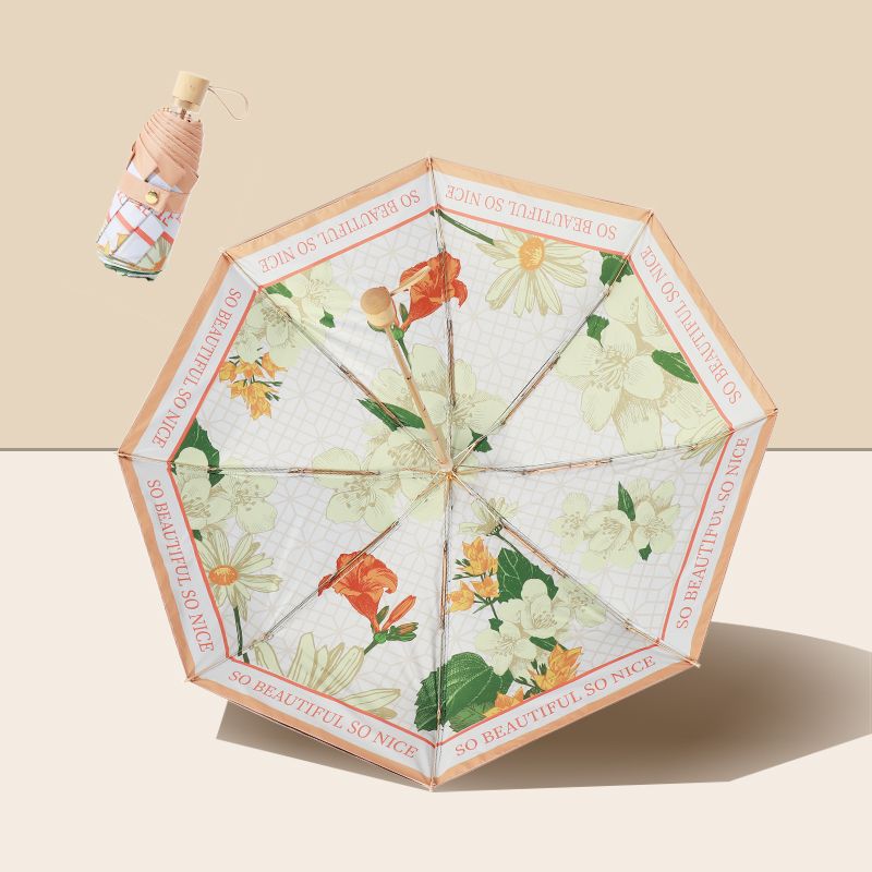 Damen Faltbarer Regenschirm mit floralem Kunstdesign Karnz