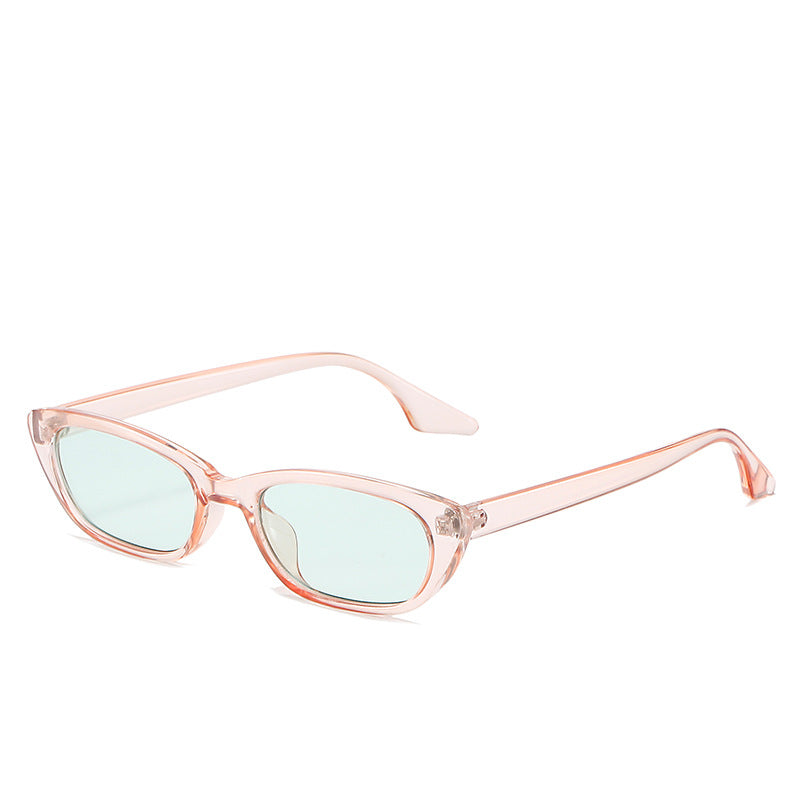 Damen moderne Sonnenbrille im angesagten Cat-Eye-Stil mit transparentem Rahmen Karnz