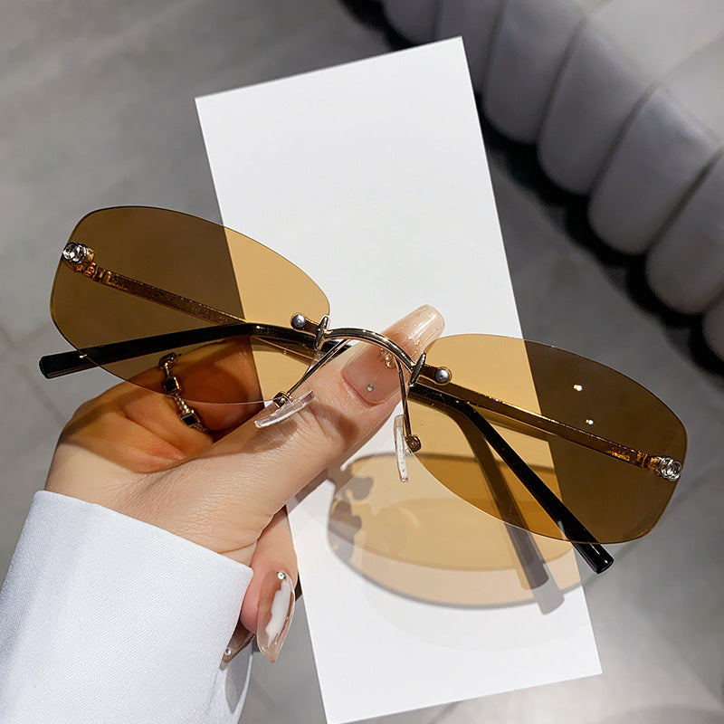 Damen modische Sonnenbrille mit elegantem, schmalem Rahmen Karnz