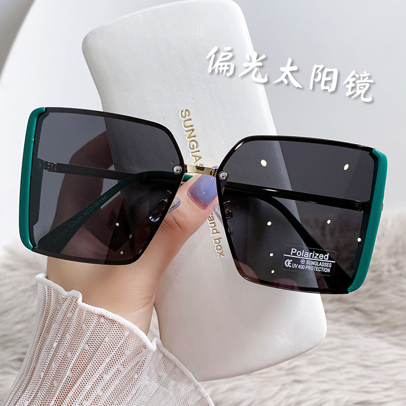 Damen Oversized quadratische Sonnenbrille mit polarisierten Gläsern Karnz