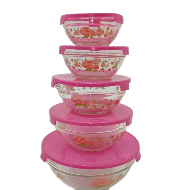 Damen Aufbewahrungsschalen-Set mit bunten Flamingo-Motiven Karnz