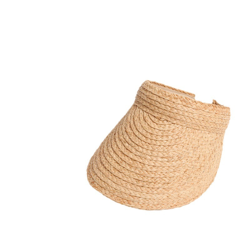 Damen Weiche Sonnenblende aus natürlichem Bastmaterial Karnz