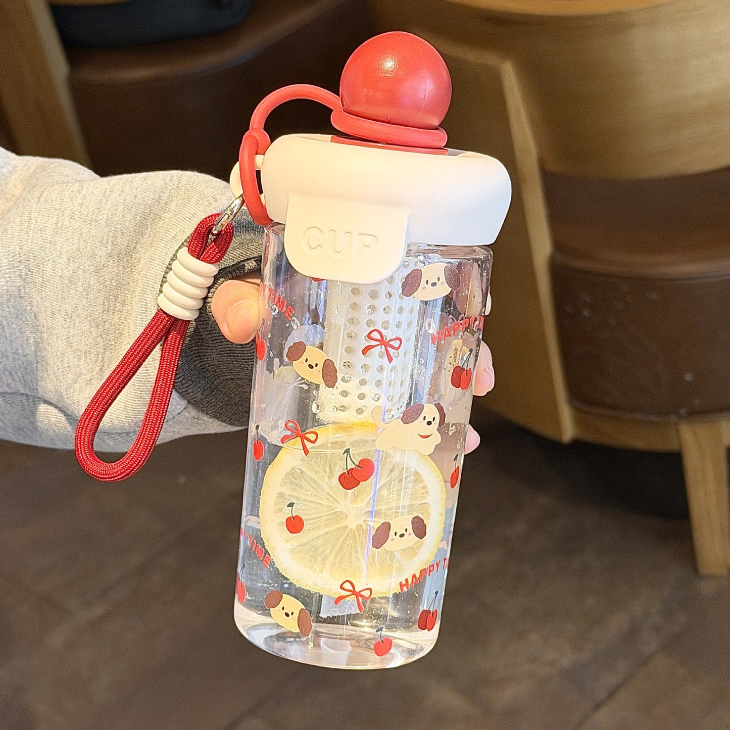 Damen Kreative Wasserflasche mit lässigem Motiv Karnz