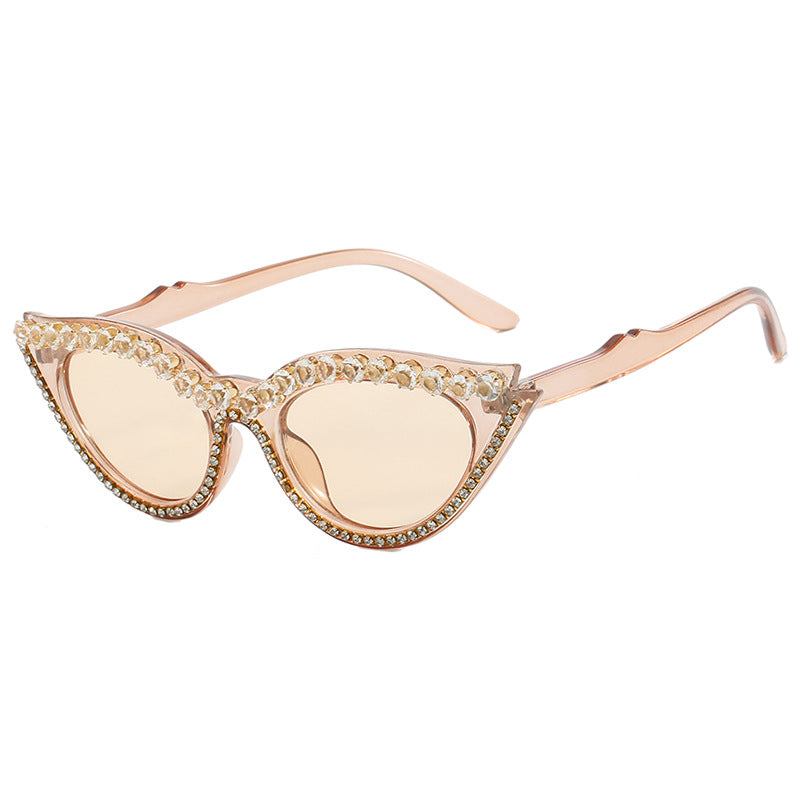Damen Cat-Eye Sonnenbrille mit funkelndem Strass Karnz