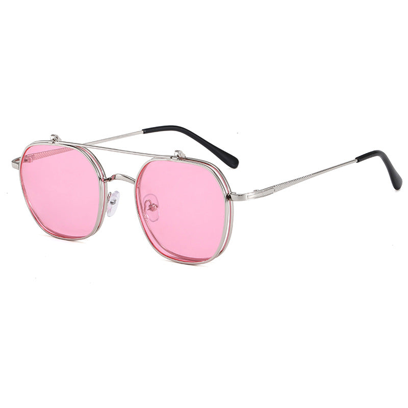 Damen geometrische Oversized-Sonnenbrille mit elegantem goldenem Rahmen Karnz
