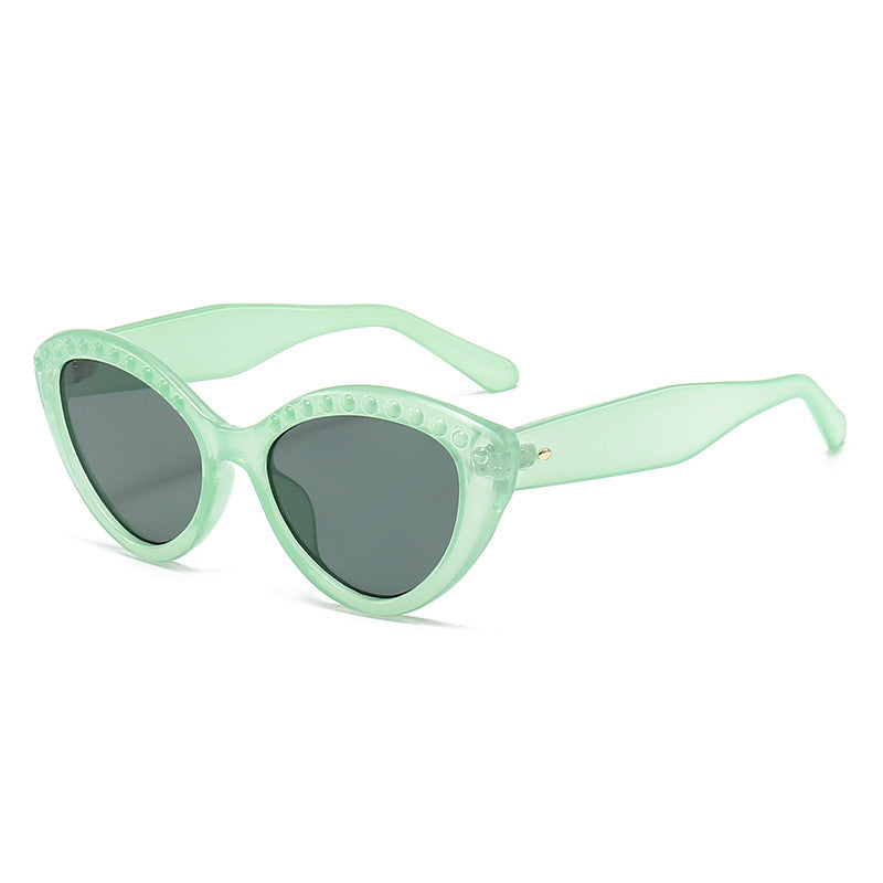Damen Cat-Eye Sonnenbrille mit glitzernden Details Karnz