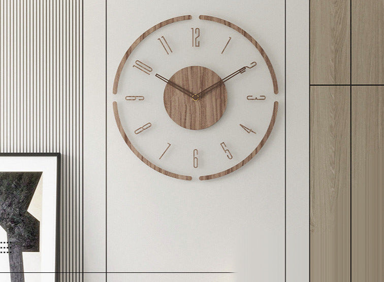 Nordic Silent Wanddekoration Uhr Aus Echtem Holz, 35 cm | Lautlos und Stylisch | Karnz