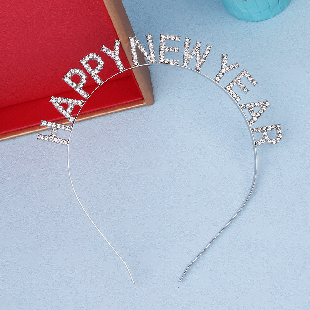 Damen Glitzernder Haarreif mit "Happy New Year"-Aufschrift Karnz