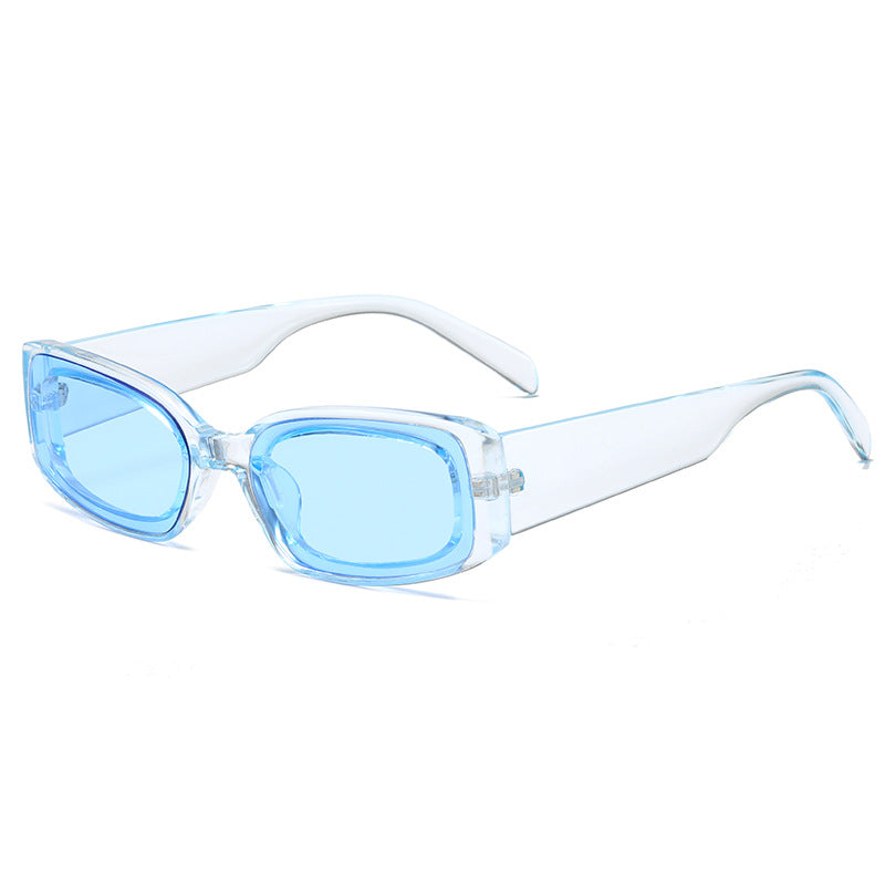 Damen stilvolle Sonnenbrille mit quadratischen Gläsern und transparentem Rahmen Karnz