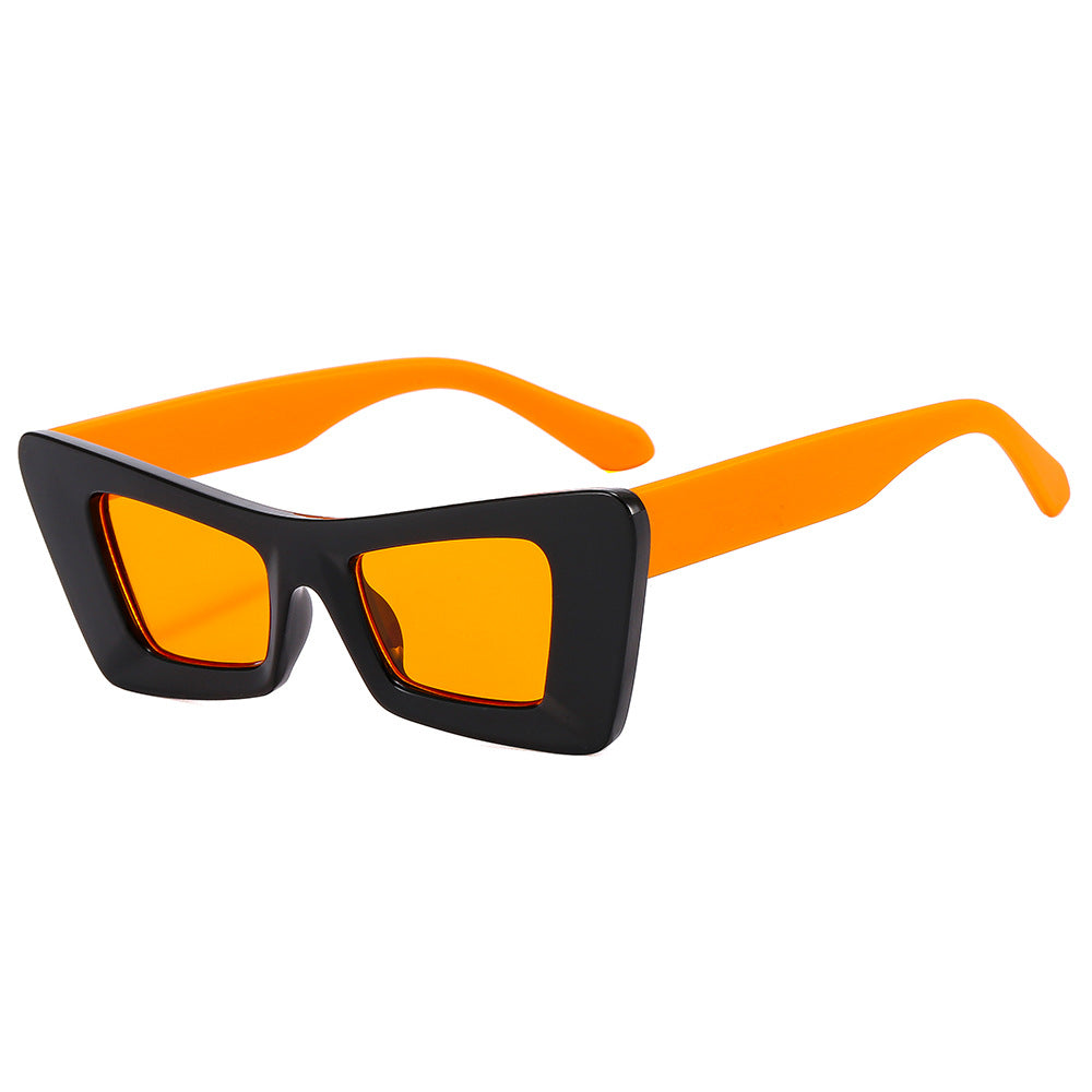 Damen auffällige Designer-Sonnenbrille mit modernem Prisma-Rahmen Karnz