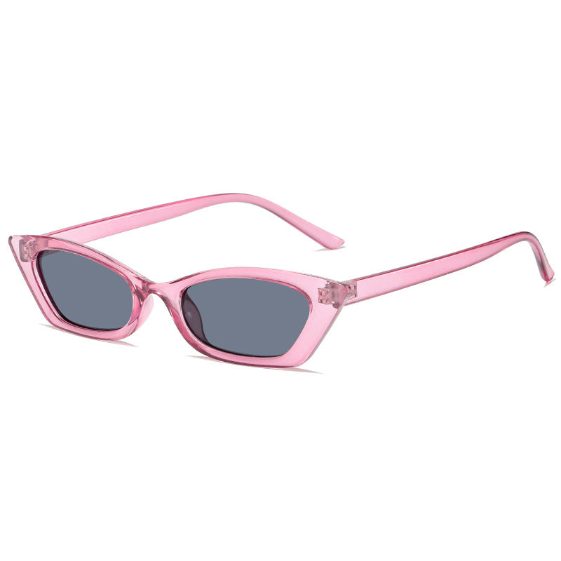 Damen modische Cat-Eye Sonnenbrille mit transparentem Rahmen Karnz