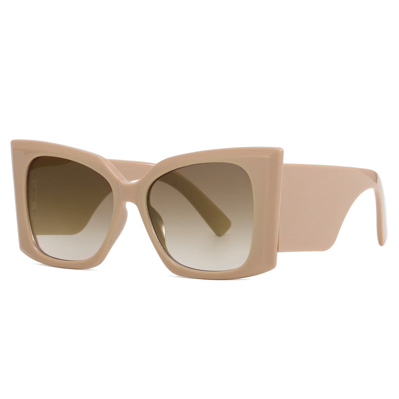 Damen modische Oversized-Sonnenbrille mit geometrischem Rahmen Karnz