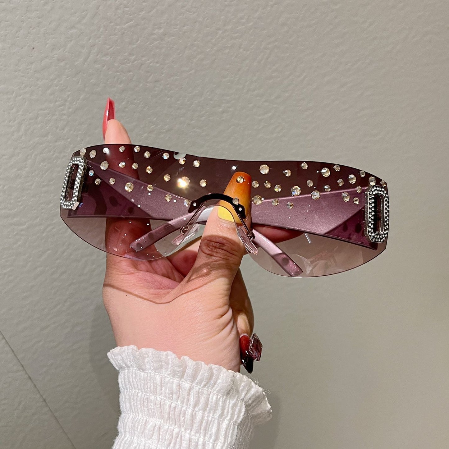 Damen sportliche Skibrille mit strassverziertem Rahmen Karnz