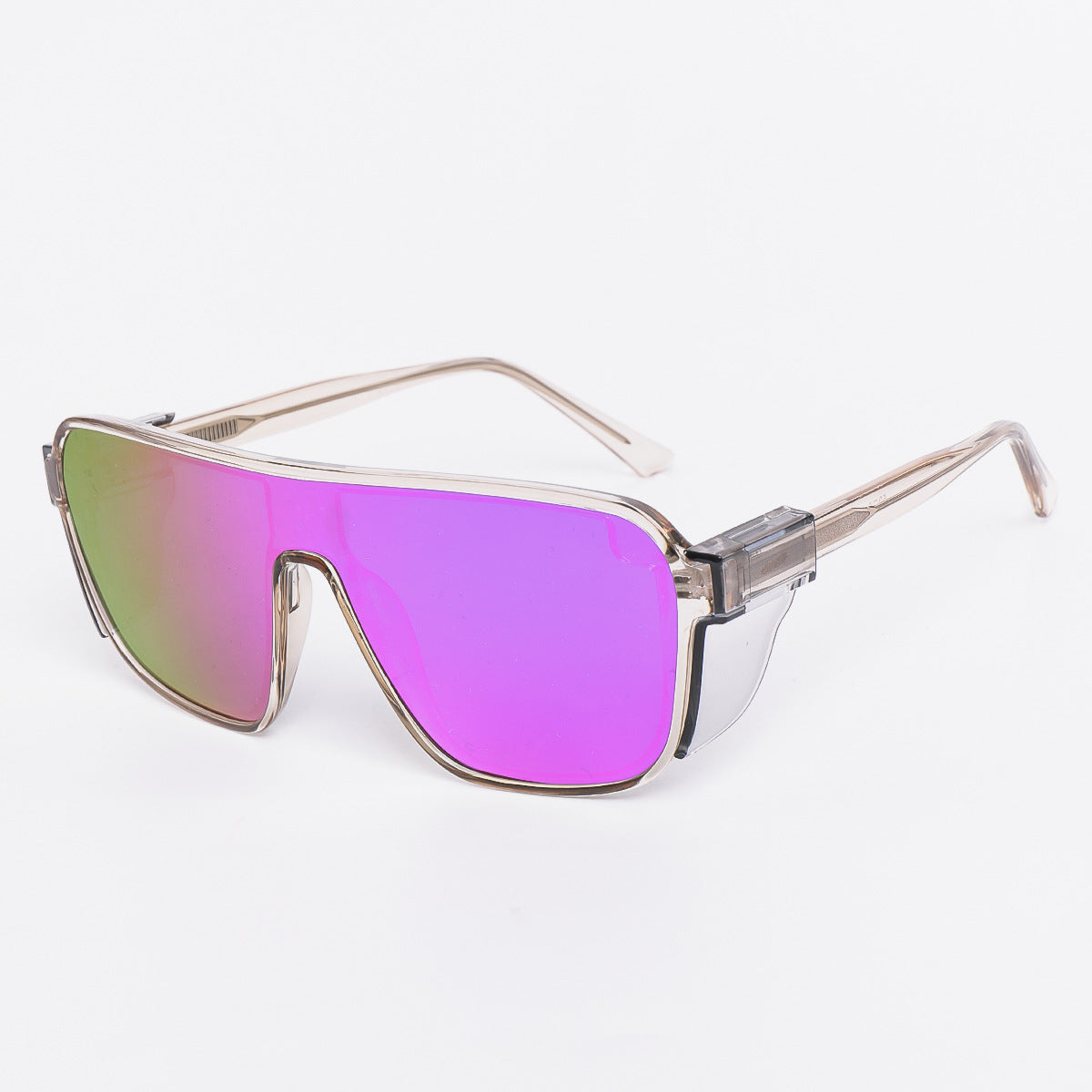 Damen sportliche Sonnenbrille im futuristischen Design mit farbigen Gläsern Karnz