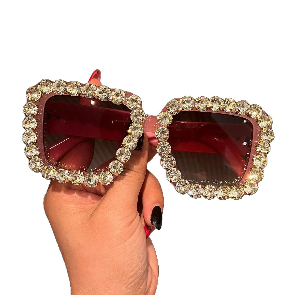 Damen Sonnenbrille mit funkelndem Kristallrahmen Karnz