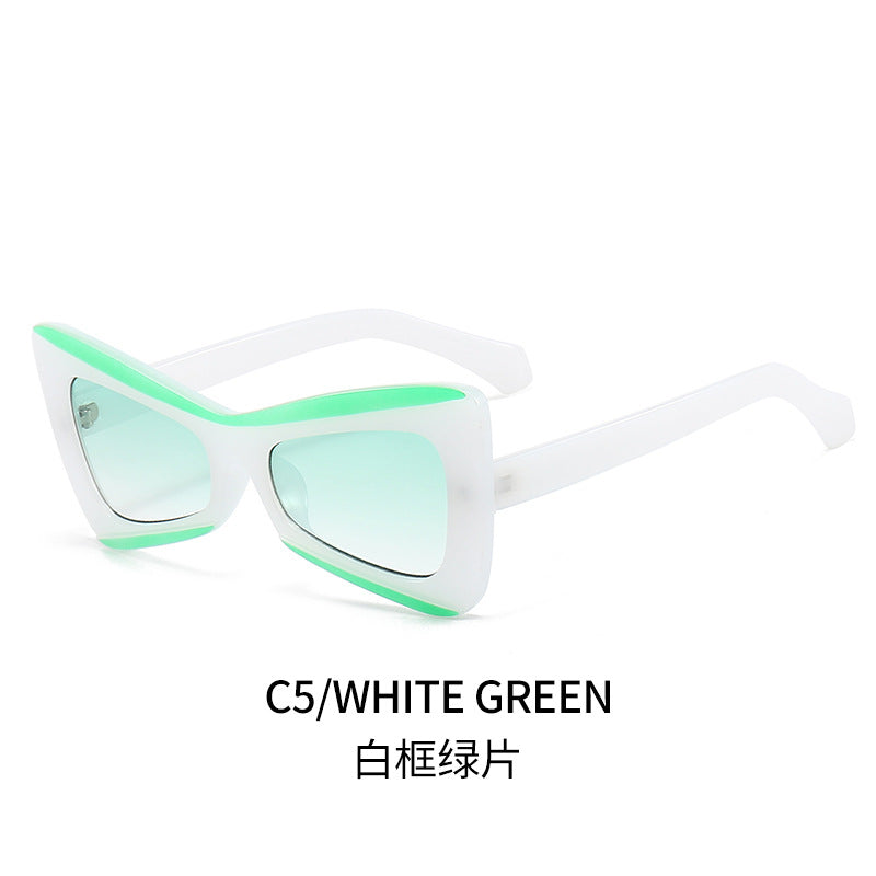 Damen Modische Cat-Eye-Sonnenbrille mit breitem Rahmen Karnz