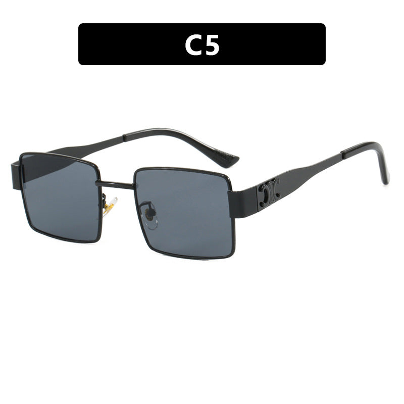 Damen modische rechteckige Sonnenbrille mit hochwertigem Metallrahmen und polarisierenden Gläsern Karnz
