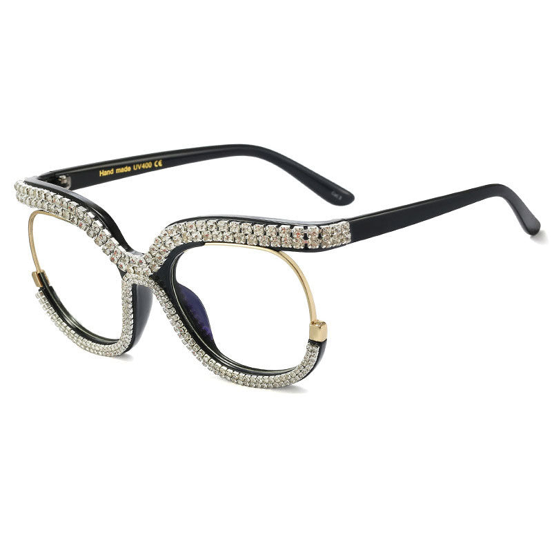 Damen Glamouröse Designer-Sonnenbrille mit funkelndem Rahmen Karnz