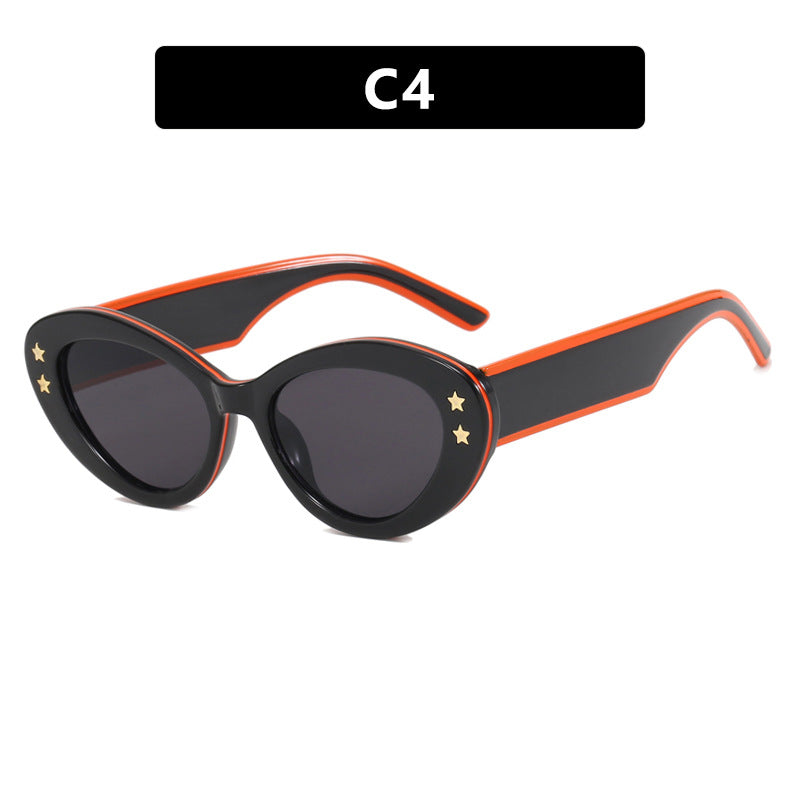 Damen Cat-Eye Sonnenbrille mit luxuriösem Kunststoffrahmen und dekorativen Akzenten Karnz