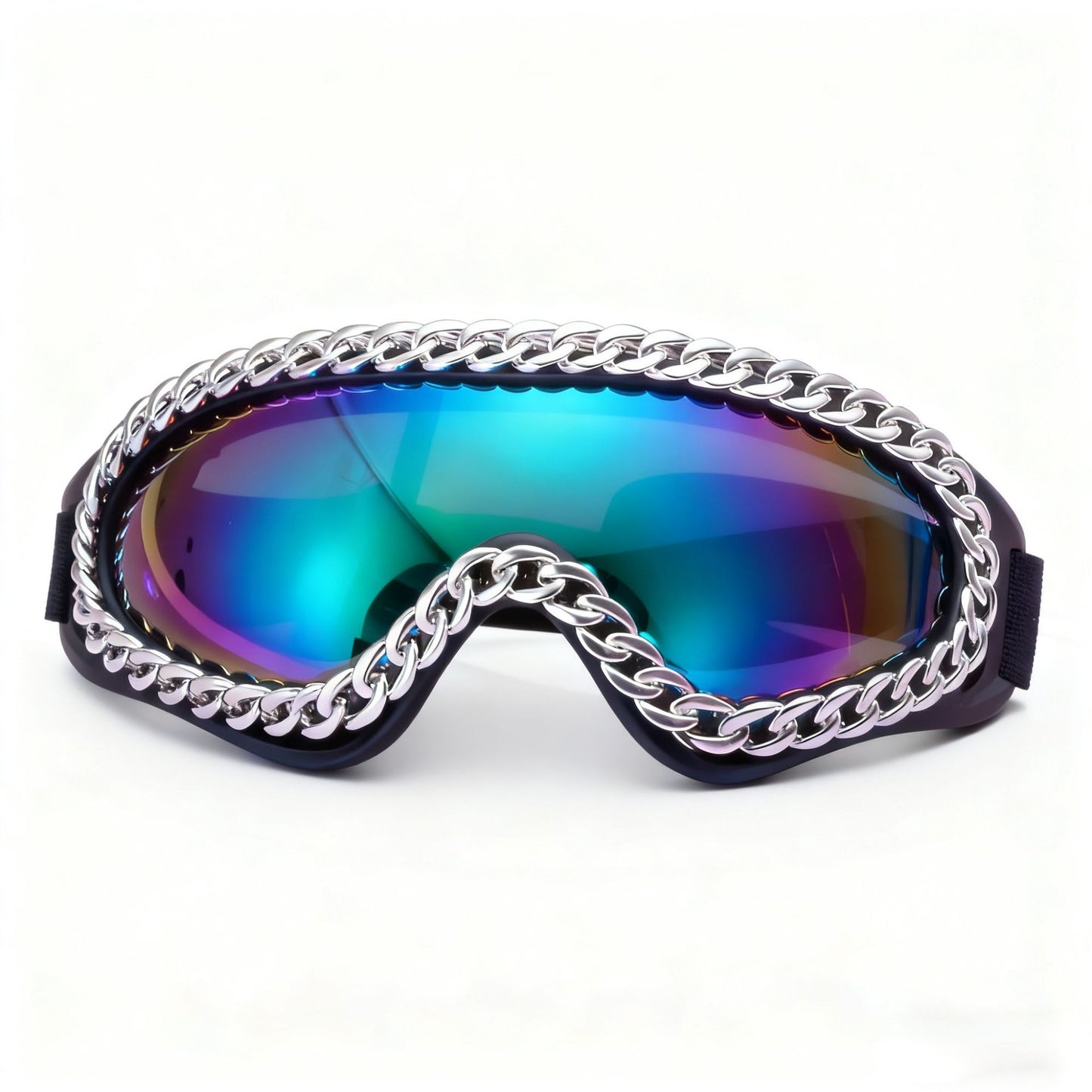Damen modische Sportbrille mit goldener Kettenverzierung Karnz