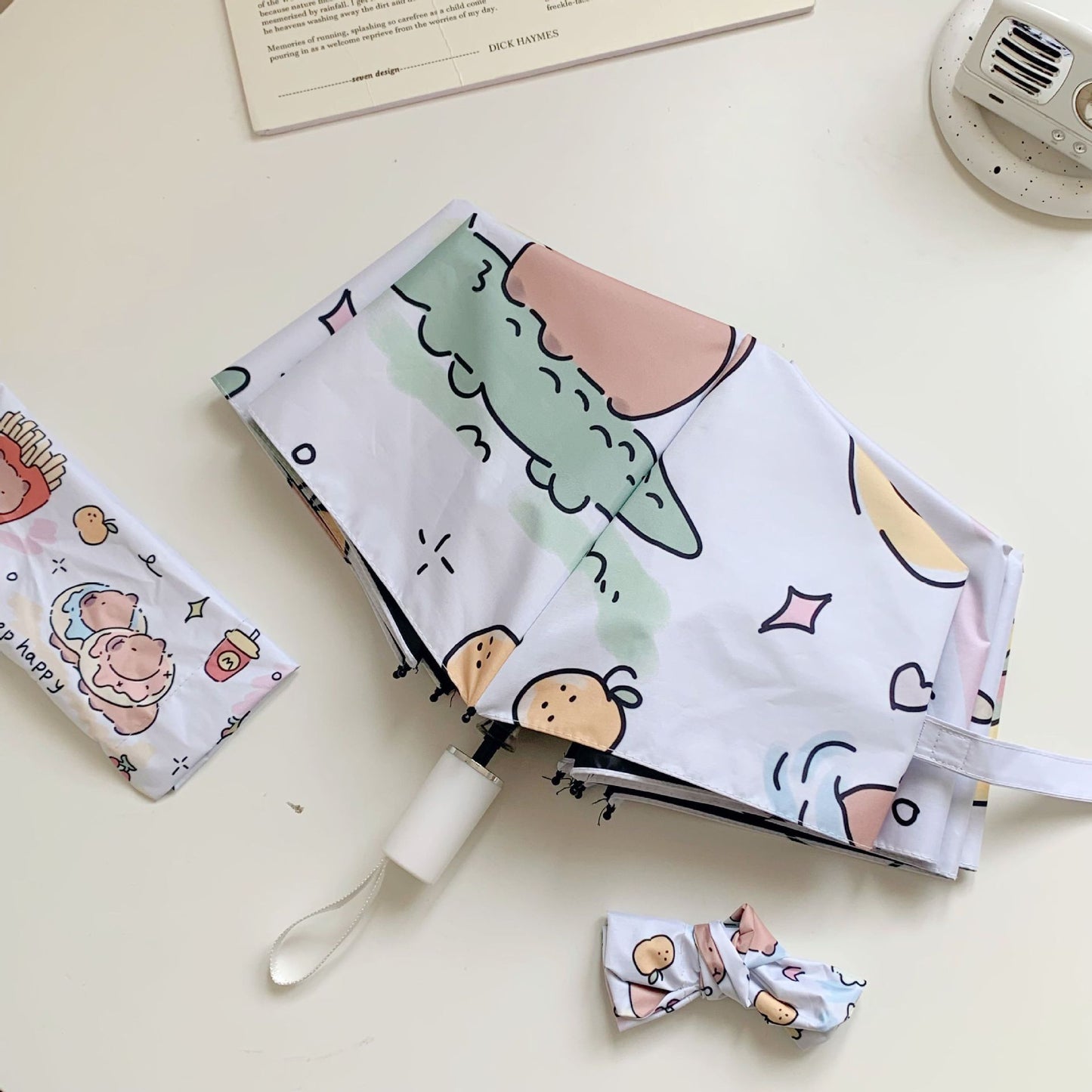 Damen Faltbarer Regenschirm mit Tiermotiven Karnz
