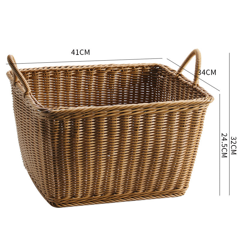 Unisex Geräumiger Aufbewahrungskorb aus geflochtenem Rattan Karnz