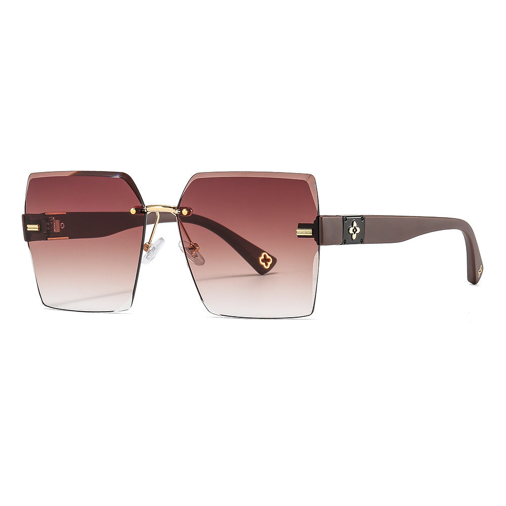 Damen Designer-Sonnenbrille mit auffälligem geometrischen Rahmen Karnz