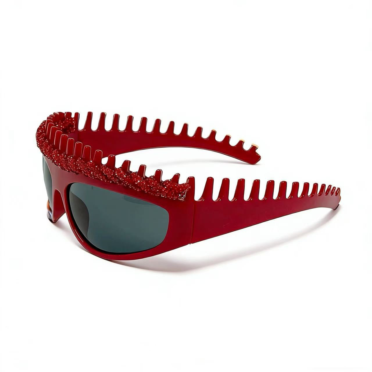 Damen Sportliche Sonnenbrille mit kunstvollem Design und funkelnden Akzenten Karnz