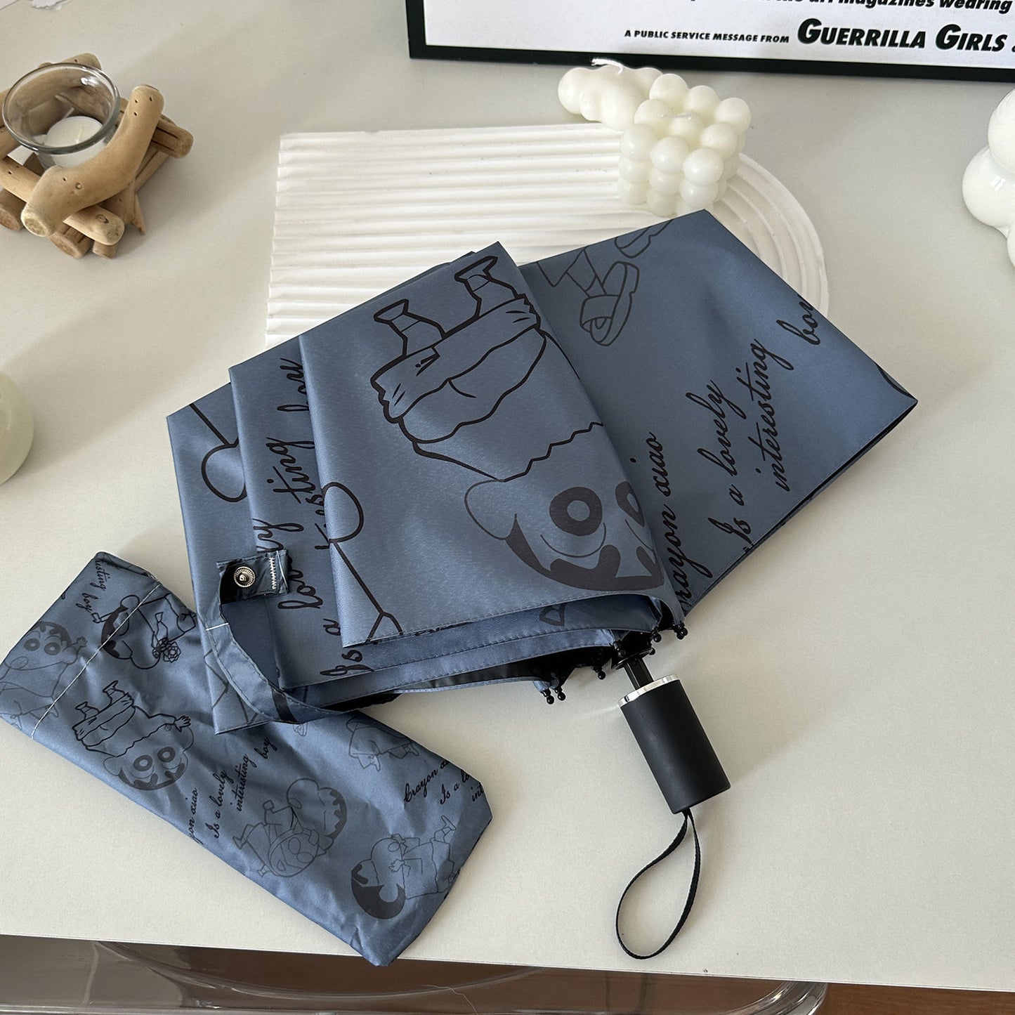 Damen Automatischer Regenschirm mit kreativem Comic-Design Karnz