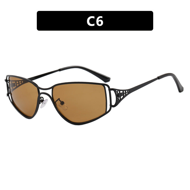Damen exklusive Cat-Eye Sonnenbrille mit eleganten Verzierungen Karnz
