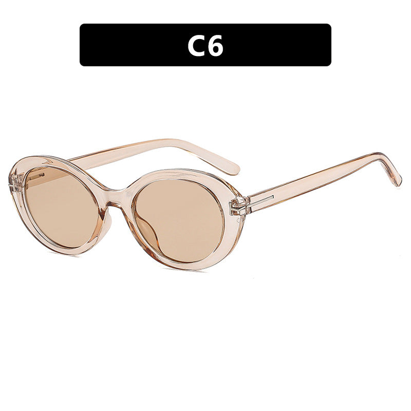 Damen modische Sonnenbrille mit innovativem ovalen Rahmen und UV-Schutz Karnz