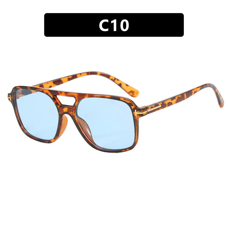 Damen trendige quadratische Sonnenbrille mit detailreichem Rahmen Karnz
