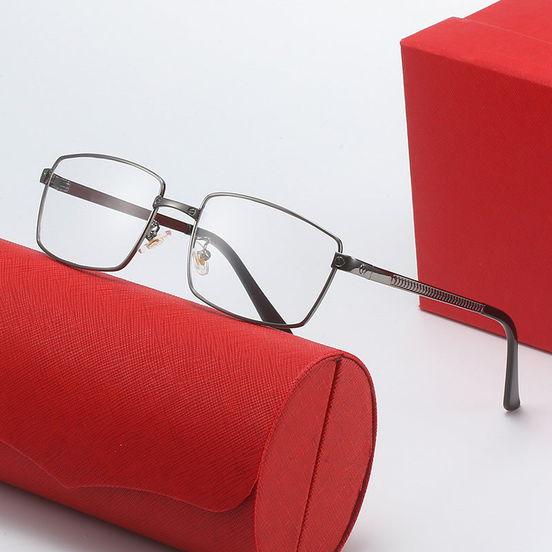 Damen modische quadratische Sonnenbrille mit elegantem Metallrahmen Karnz