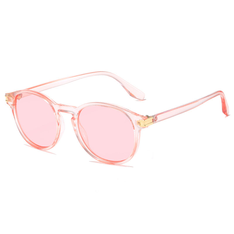 Damen elegante Sonnenbrille mit transparentem Rahmen und stylischen Akzenten Karnz