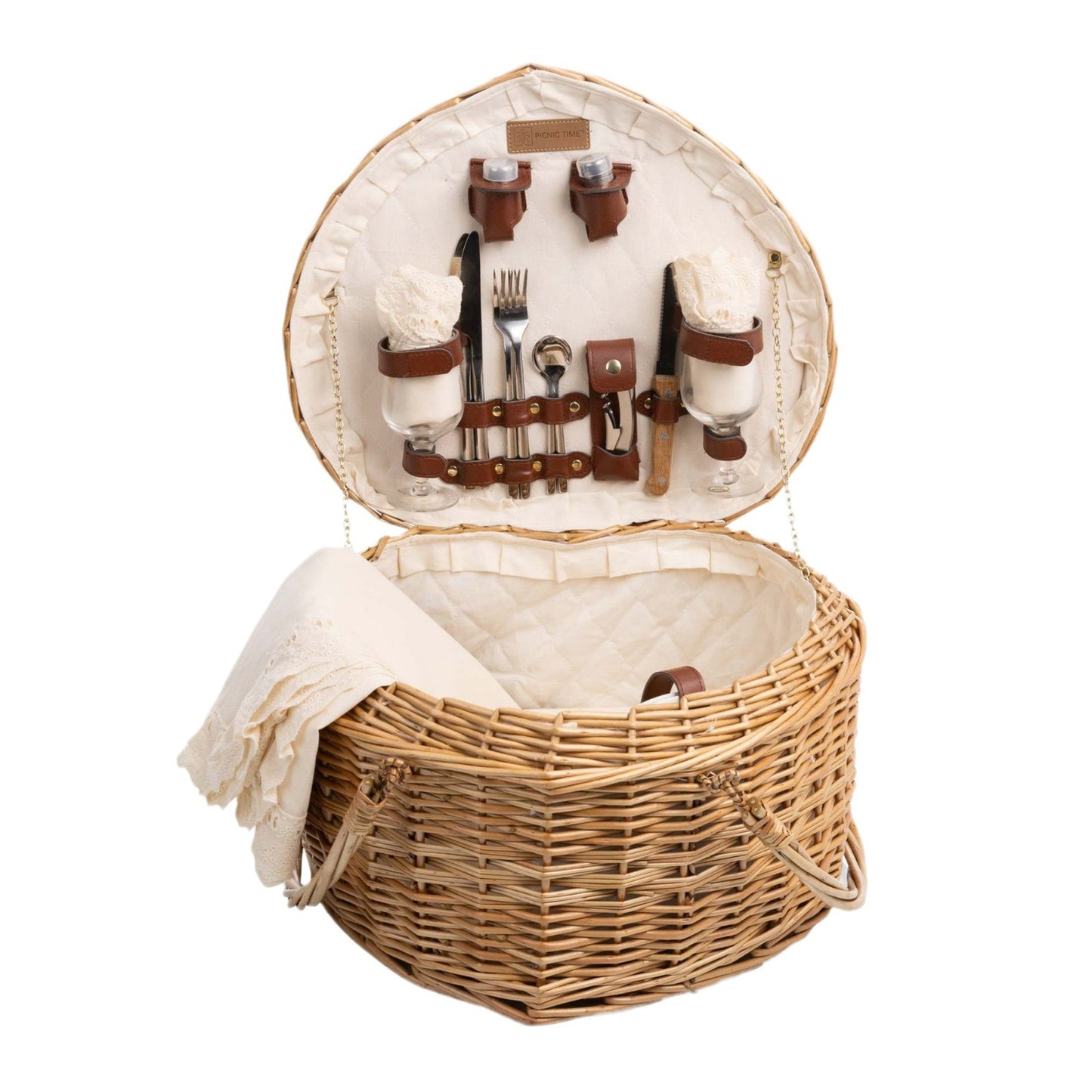 Damen Picknickkorb mit integriertem Geschirrset und elegantem Innenfutter Karnz
