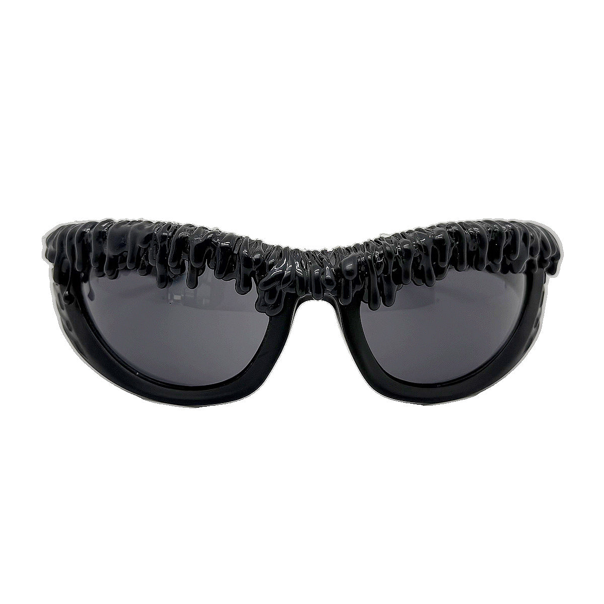 Damen trendige Sonnenbrille mit kreativem Flüssigkeitsrahmen Karnz