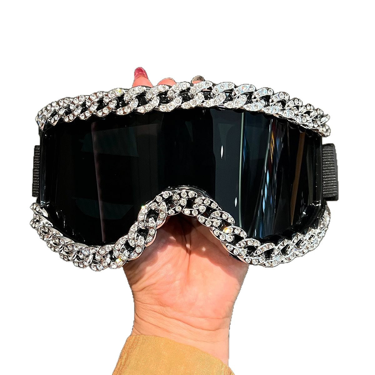 Damen modische Skibrille mit strassverziertem Rahmen Karnz