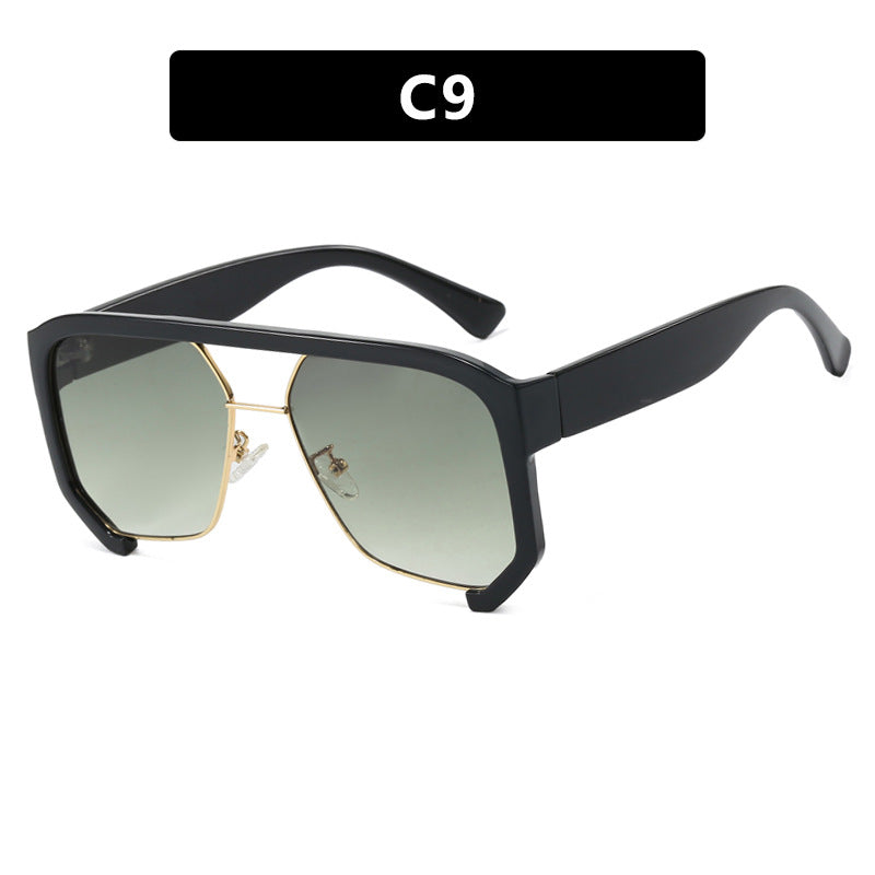 Damen modische Oversized-Sonnenbrille mit eleganter, facettierter Rahmenkonstruktion Karnz