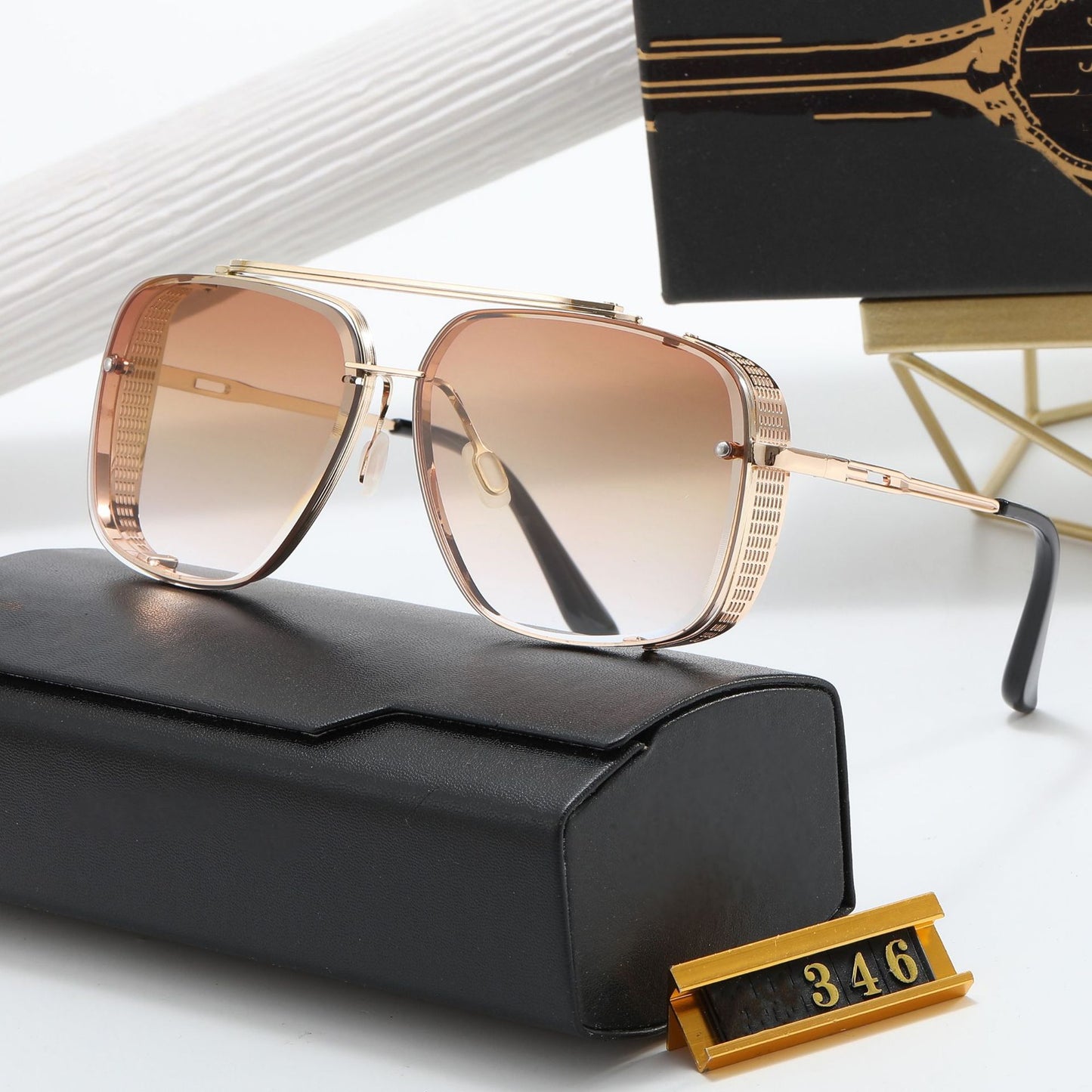 Damen Designer-Sonnenbrille mit stilvollem eckigem Rahmen und UV-Schutz Karnz