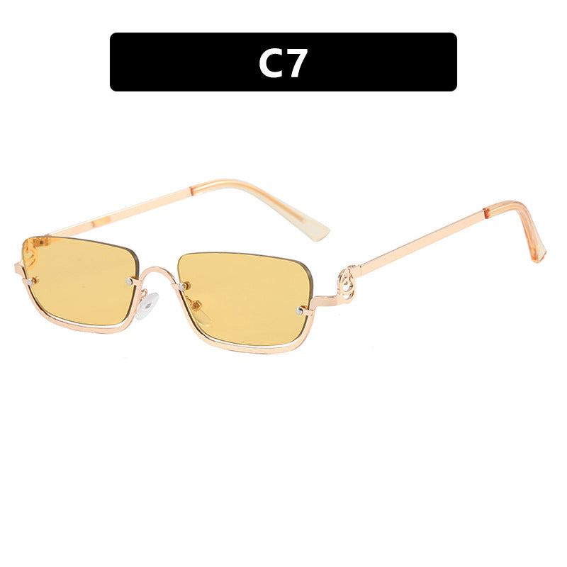 Damen Modische quadratische Sonnenbrille mit elegantem Metallgestell Karnz