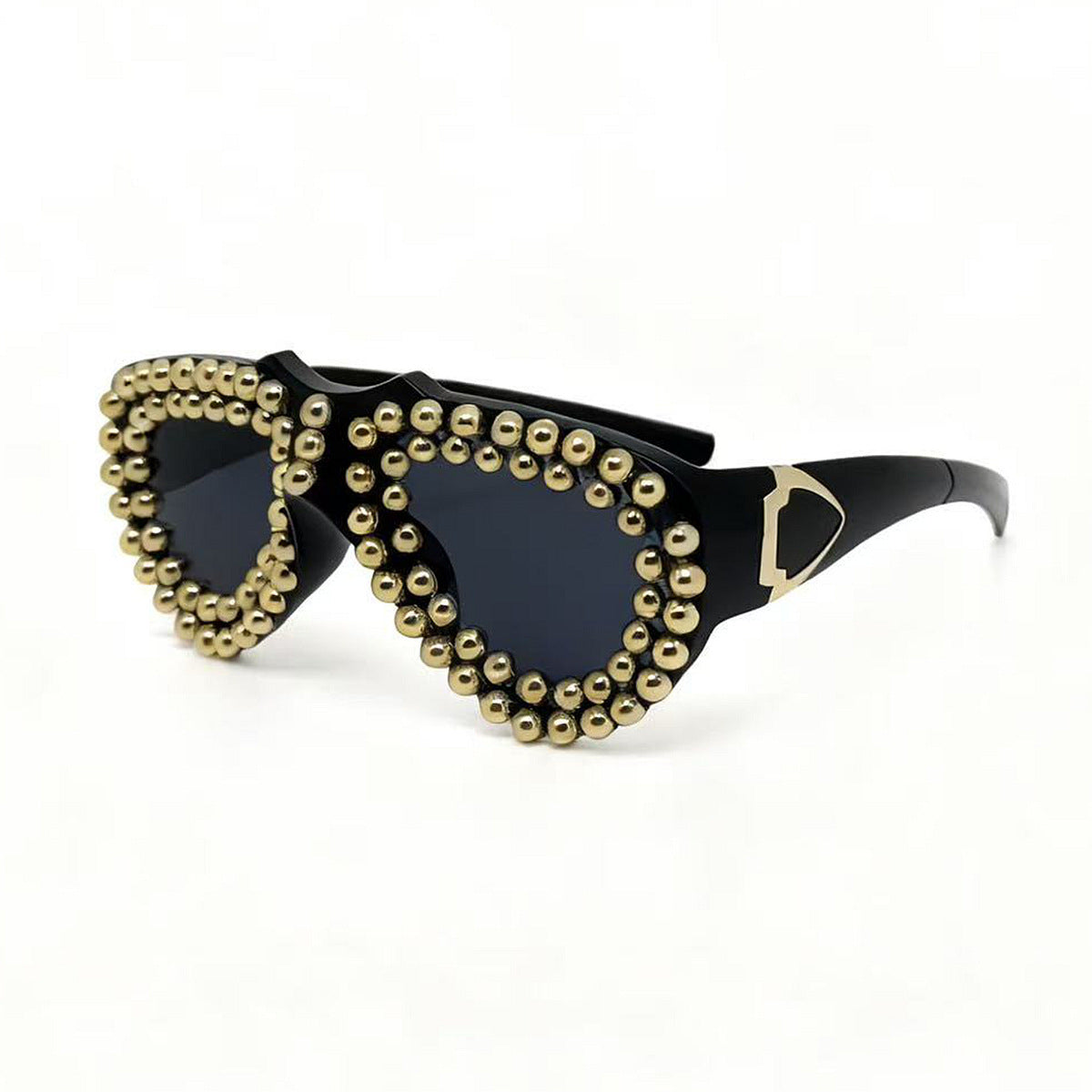 Damen modische Herz-Sonnenbrille mit strassverziertem Rahmen Karnz
