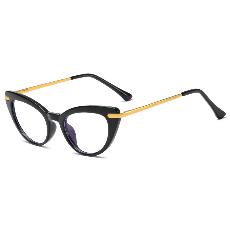 Damen Cat-Eye Sonnenbrille mit glanzvollem Metallrahmen Karnz