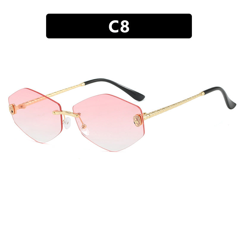 Damen geometrische Sonnenbrille im modernen Design mit elegantem Metallrahmen Karnz