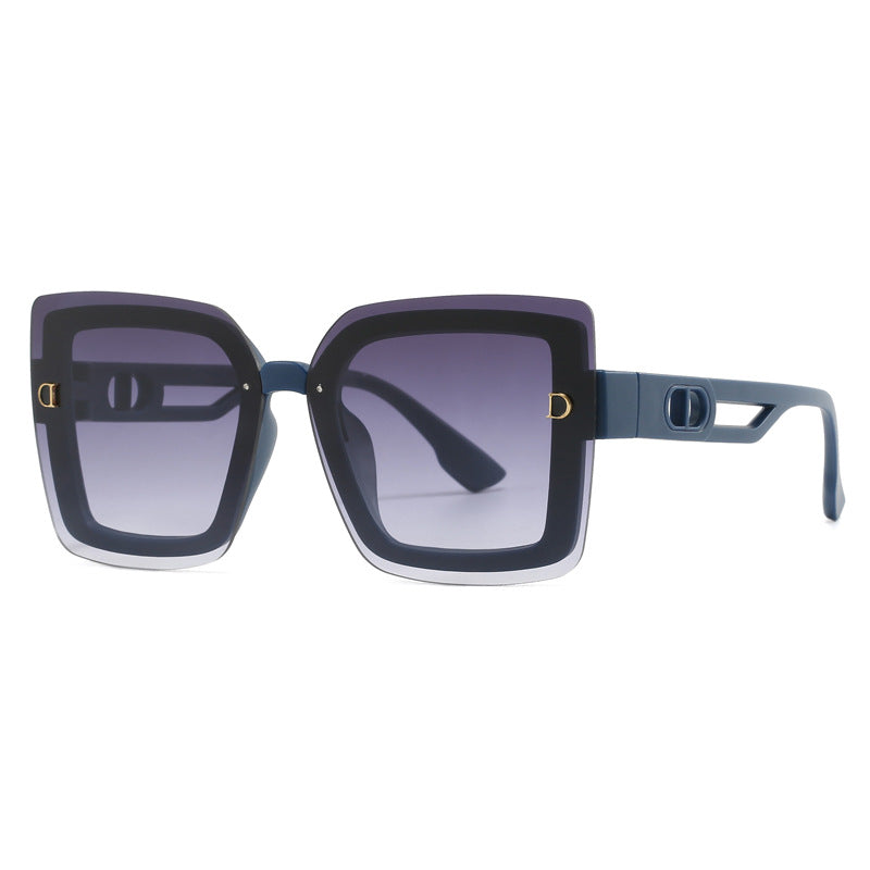 Damen modische oversized Sonnenbrille im geometrischen Design Karnz