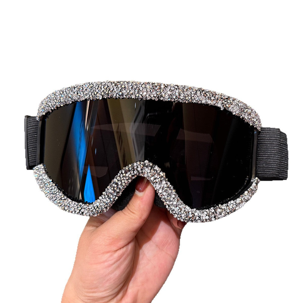 Damen Skibrille mit funkelndem Kristallbesatz Karnz