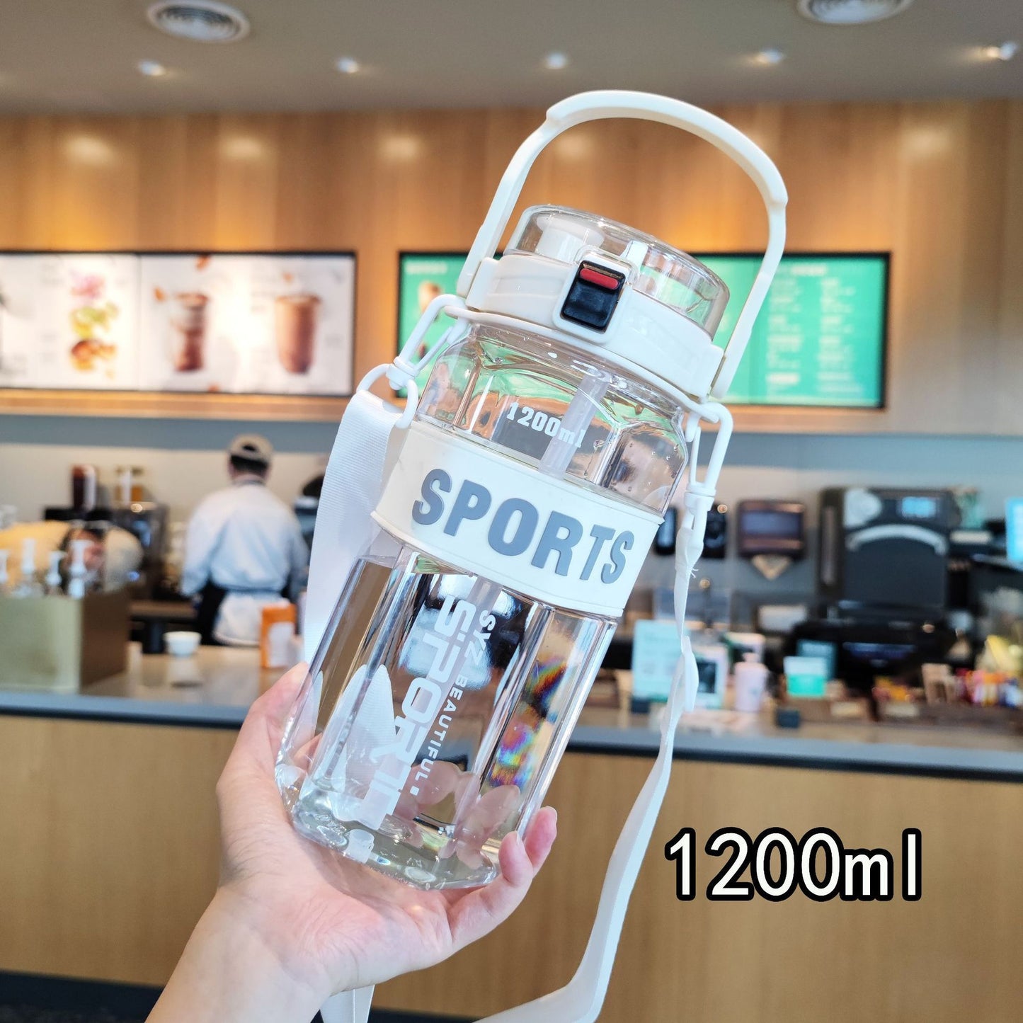 Damen Sportliche Wasserflasche mit praktischem Tragesystem Karnz