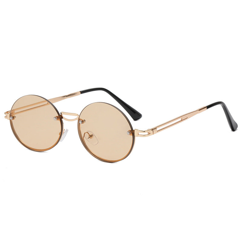 Damen runde Sonnenbrille mit feinem Metallrahmen Karnz