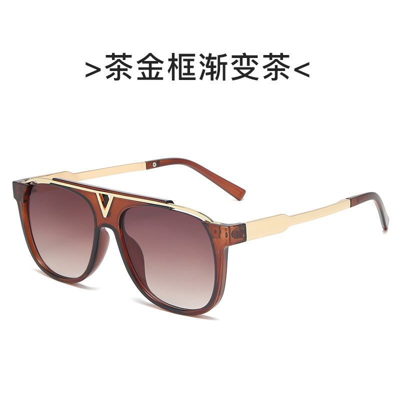 Damen elegante oversized Sonnenbrille mit stilvollem transparentem Rahmen Karnz